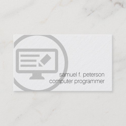 Computer Programmer Bold Program Code Icon IT Business Card