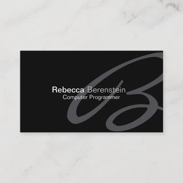 Computer Programmer Business Card Fancy Monogram | Zazzle