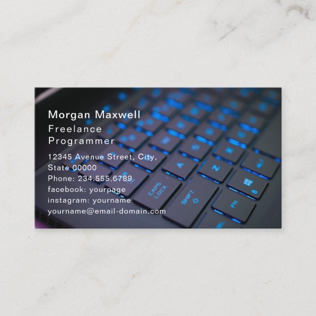 Computer Programmer Business Card Light Circuits (Front)