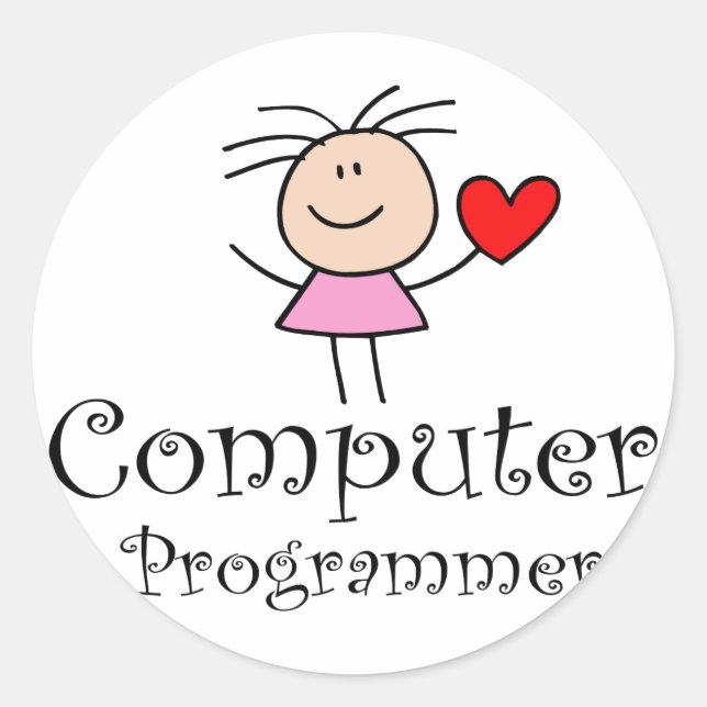 Computer Programmer Classic Round Sticker (Front)