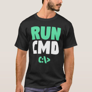 Computer Programmer Command Prompt Funny Run CMD T-Shirt