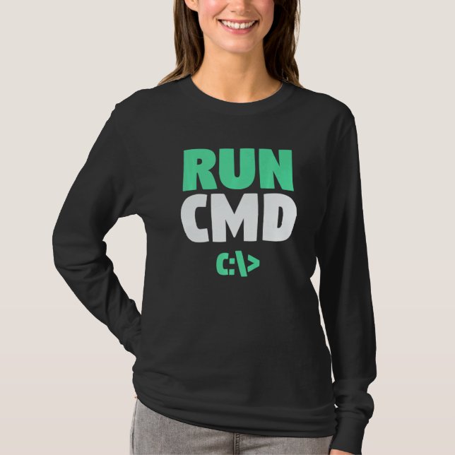 Computer Programmer Command Prompt  Run CMD T-Shirt (Front)