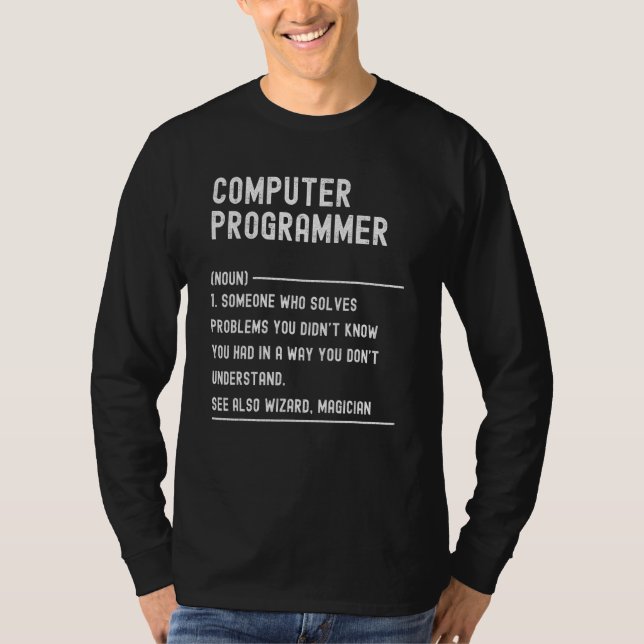 Computer Programmer Definition  Job Title T-Shirt (Front)