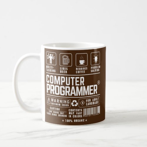 Computer Programmer Engineer Multitasking Beer Coffee Mug