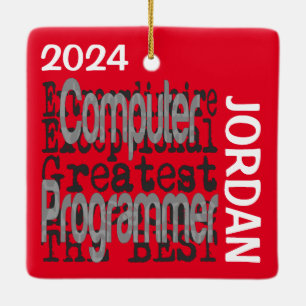 Computer Programmer Extraordinaire CUSTOM Ceramic Ornament