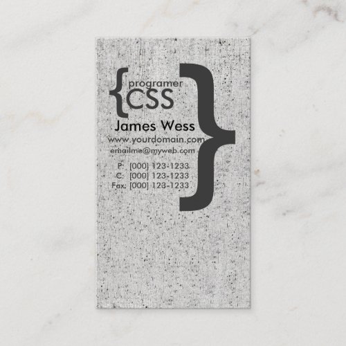Web Designer CSS  Programmer Computer  Developer Business Card Template