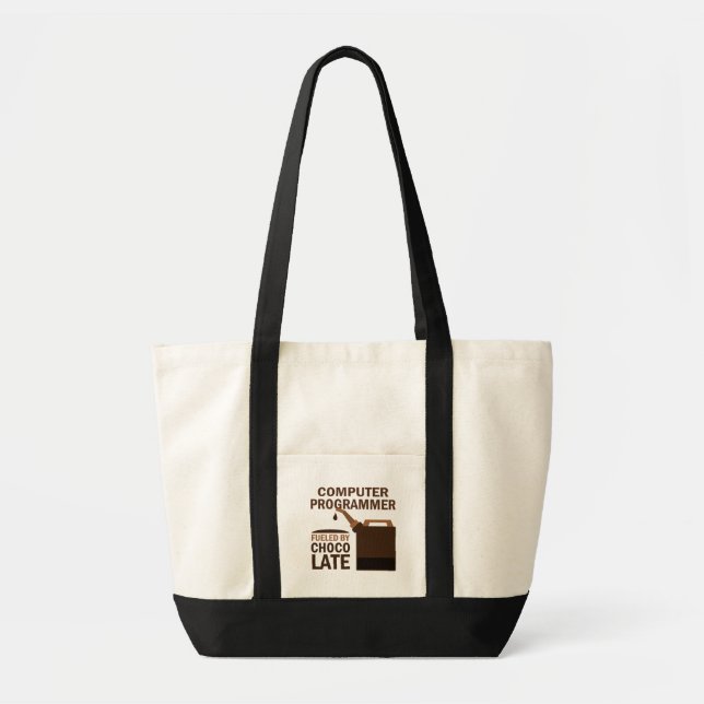 Computer Programmer Gift Chocolate Tote Bag (Front)