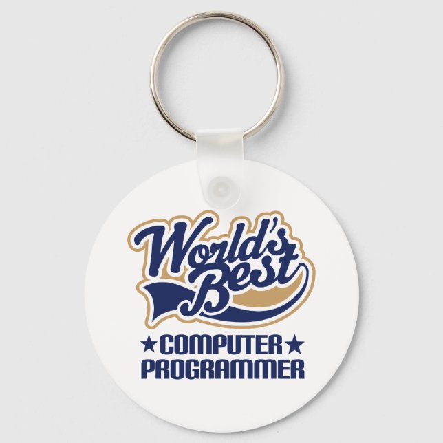 Computer Programmer Gift Keychain (Front)