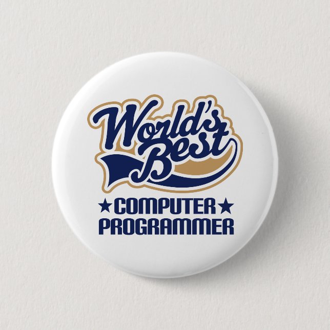 Computer Programmer Gift Pinback Button (Front)