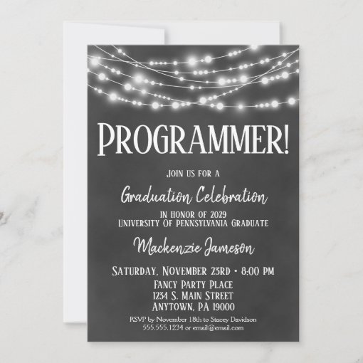 Computer Programmer Graduation Party Invitation | Zazzle