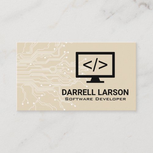 Computer Programmer Icon  Circuit Board Business Card