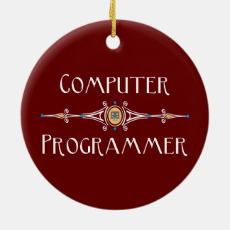 Computer Programmer Line Ceramic Ornament