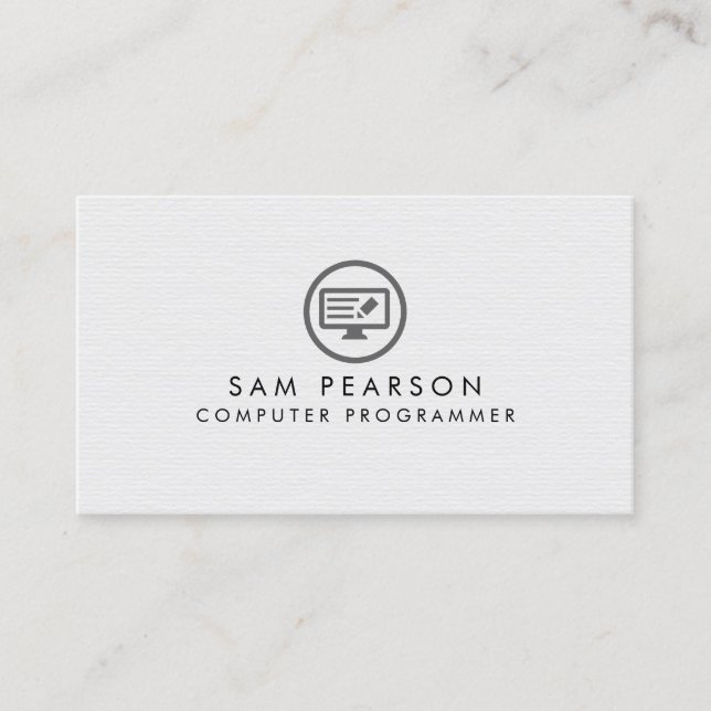 Computer Programmer Software Developer Business Ca Card (Front)