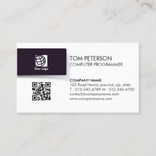 Computer Programmer Technical Skills Business Card