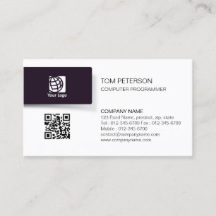 Computer Programmer Technical Skills Business Card