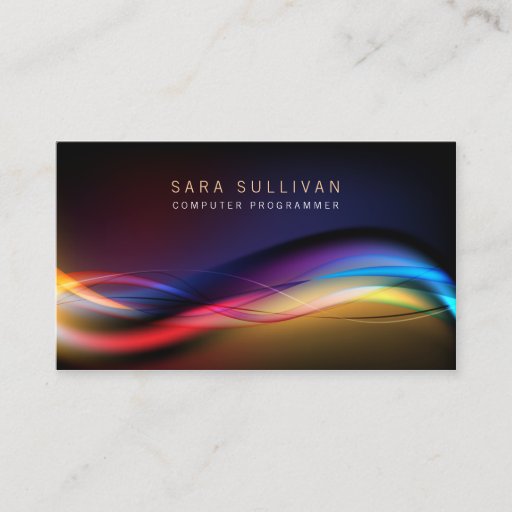 Customizable Computer Programmer Technical Skills Light Streams Business Card
