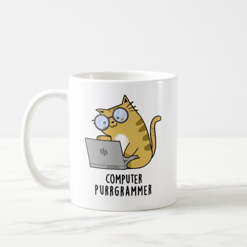 Computer Purr_grammer Funny Cat Pun  Coffee Mug