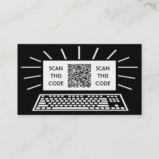 Customizable computer qr code business card templates