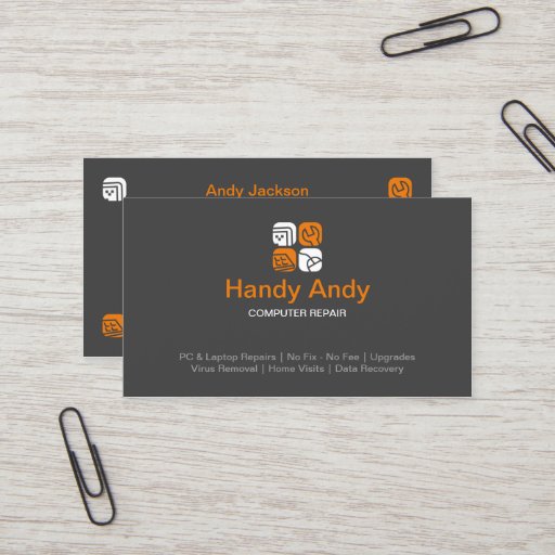 Customizable Computer Repair Business Card