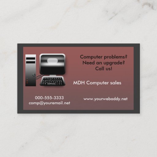 Customizable computer repair business card template