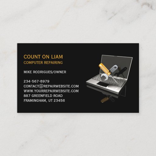 Customizable Computer Repair Business Card