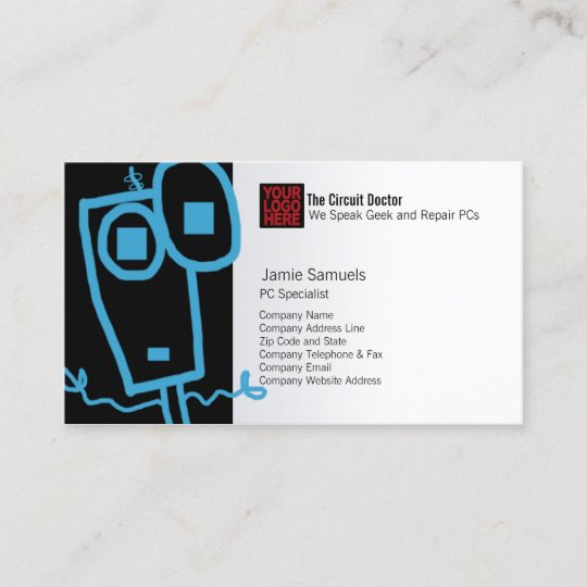 Computer Repair Business Card Cool Robot Geek