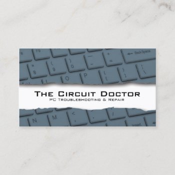 Computer Repair Business Card Keyboard Tearaway by businesscardsstore at Zazzle