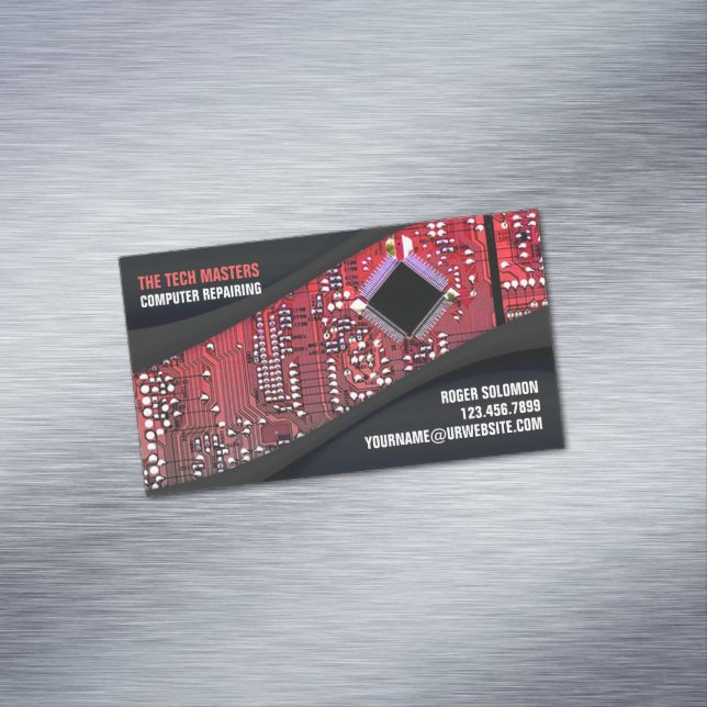 Computer Repair Business Card Magnet (In Situ)