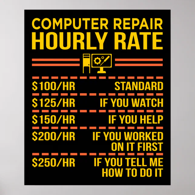 Computer Repair IT Tech Software Programmer Geek Poster | Zazzle