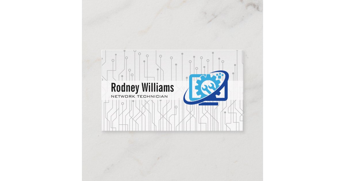 Computer Repair Logo | Technician Business Card | Zazzle