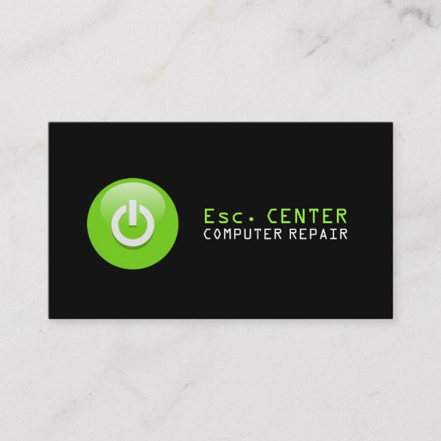 Computer Repair, PC Geek Center Business Card (Front)