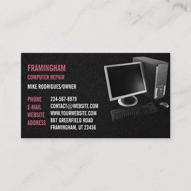 Computer Repair Professional Business Card (Front)
