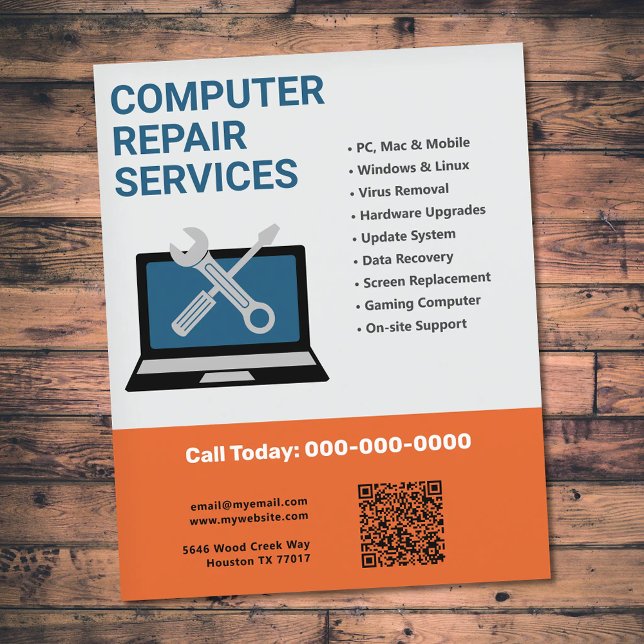 Computer Repair Services Orange Flyer (Computer Repair Services Orange Flyer)