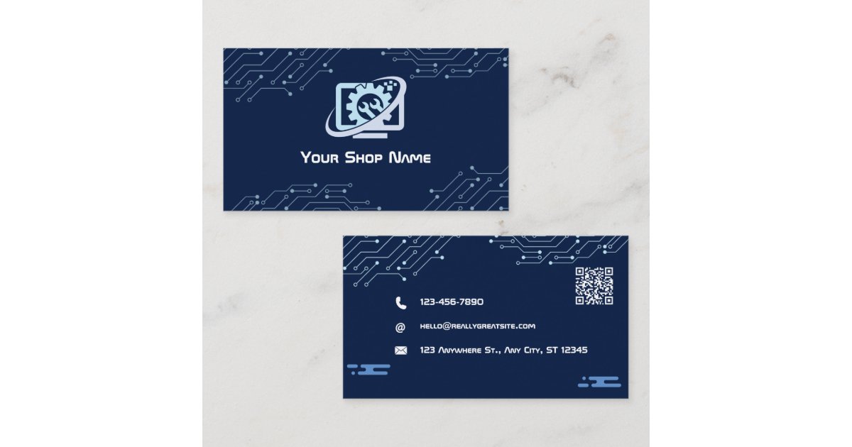 Computer Repair Shop Business Card | Zazzle