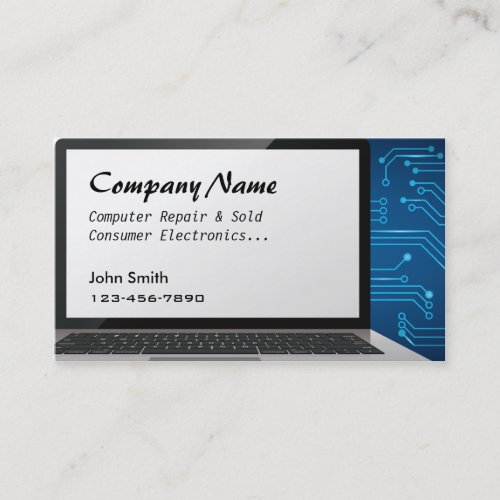 Computer Repair sold circuit board business cards