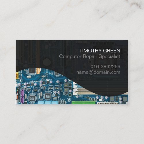 Computer Repair Specialist Mother Board Circuits Business Card