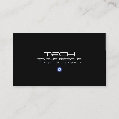 Computer Repair Black Business Card