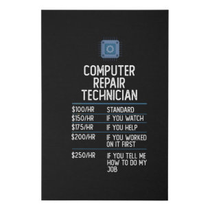 computer repair technician funny gift present idea faux canvas print