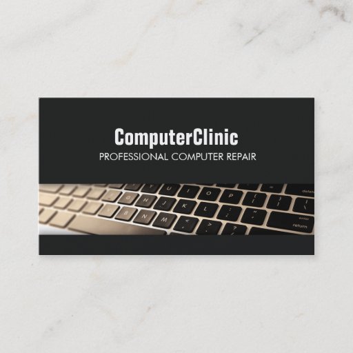 Customizable Computer Repair Technician Keyboard Black PC Business Card Templates