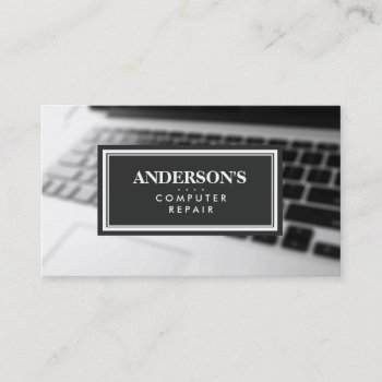 Computer Repair Technician Keyboard Blurred Business Card by sm_business_cards at Zazzle