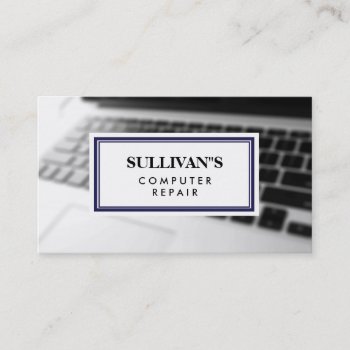 Computer Repair Technician Keyboard Classic Blur Business Card by sm_business_cards at Zazzle