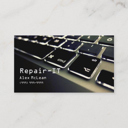 Customizable Computer Repair,Technician, Laptop, Business Card