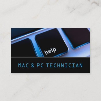 Computer Repair Technician Mac Laptop Service Business Card by ArtisticEye at Zazzle