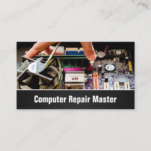 Computer Repair Technician PC Motherboard Photo Business Cards