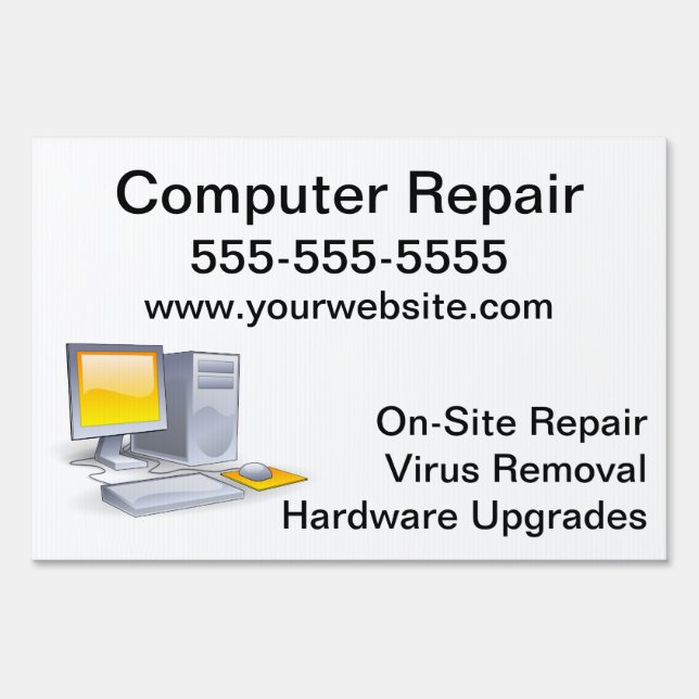 Computer Repair Yard Sign (Front)