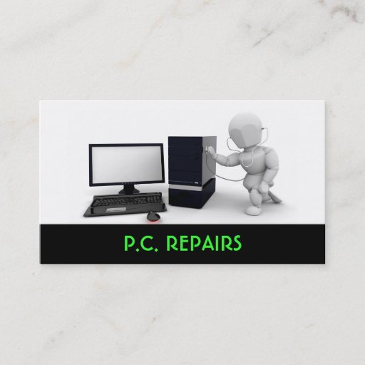 Customizable Computer Repairs Business Card
