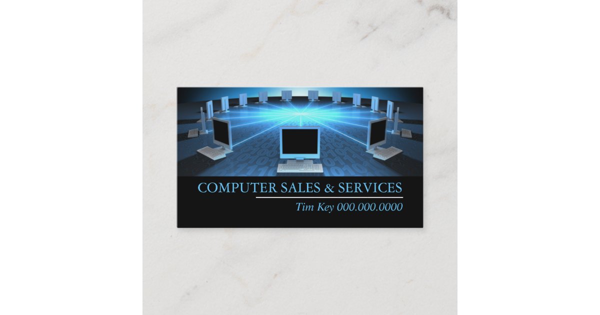 Computer Sales Repair Tech Laptop Business Cards Zazzle