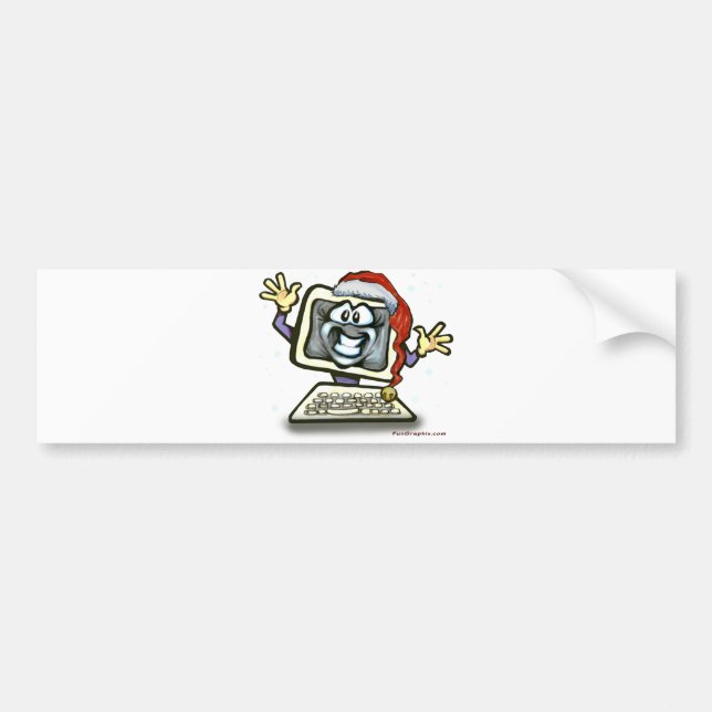 Computer Santa Bumper Sticker (Front)