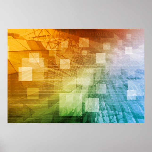 Computer Science as a Abstract Background Art Poster (Front)