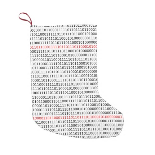 Computer Science Binary Black and Red Stocking